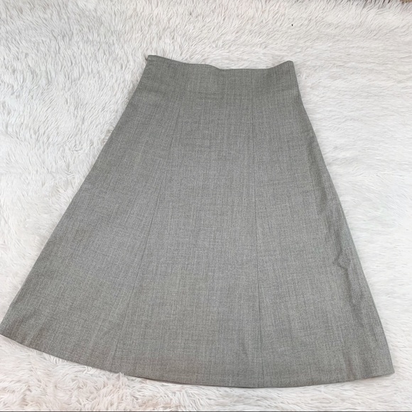 Graeme Black Virgin Wool knee length a-line Skirt gray high rise Made in Italy - Picture 7 of 10